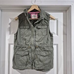 Ashley 24 Intl Vest Womens Large Army Green Full Zip Utility Cargo‎ Military